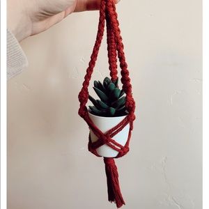 Mini Rear view mirror Macramé plant hanger